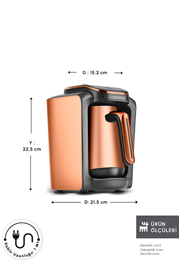 Hatır Neo Inox Çelik Cezveli Türk Kahve Makinesi 5 Fincan Kapasiteli Bronze - 2