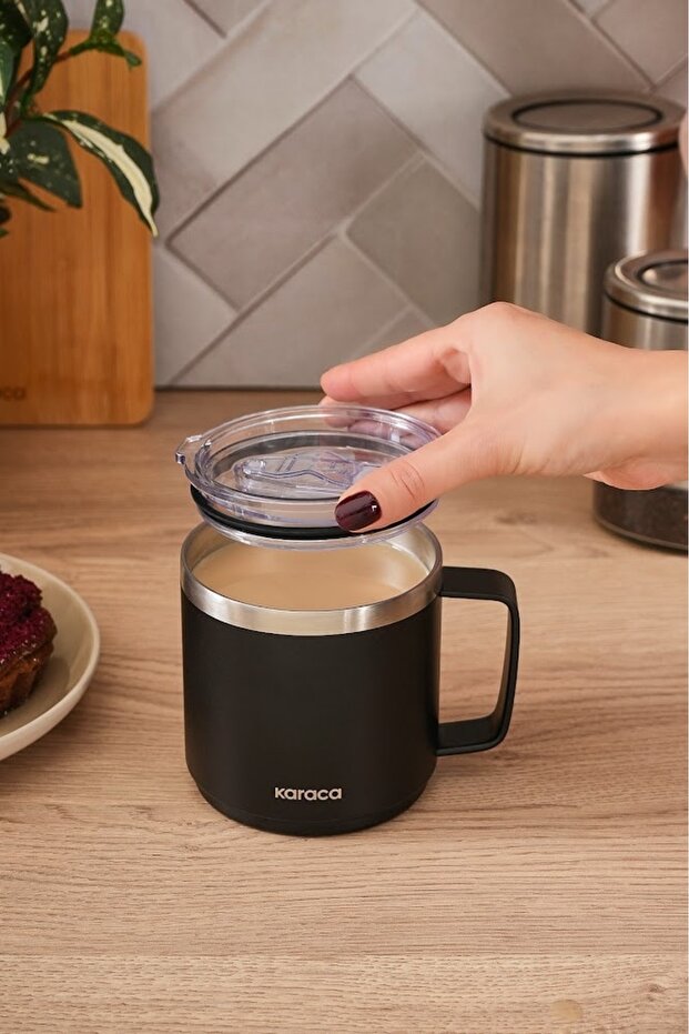 Thermal Çelik Mug 420 ml Siyah - 5