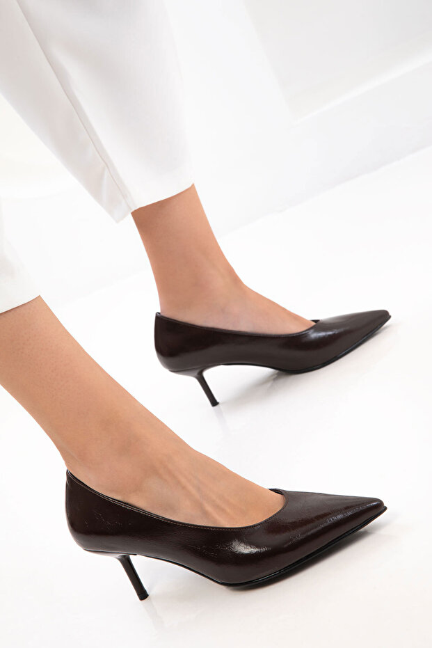 Brown Women's Classic Heeled Shoes 21170