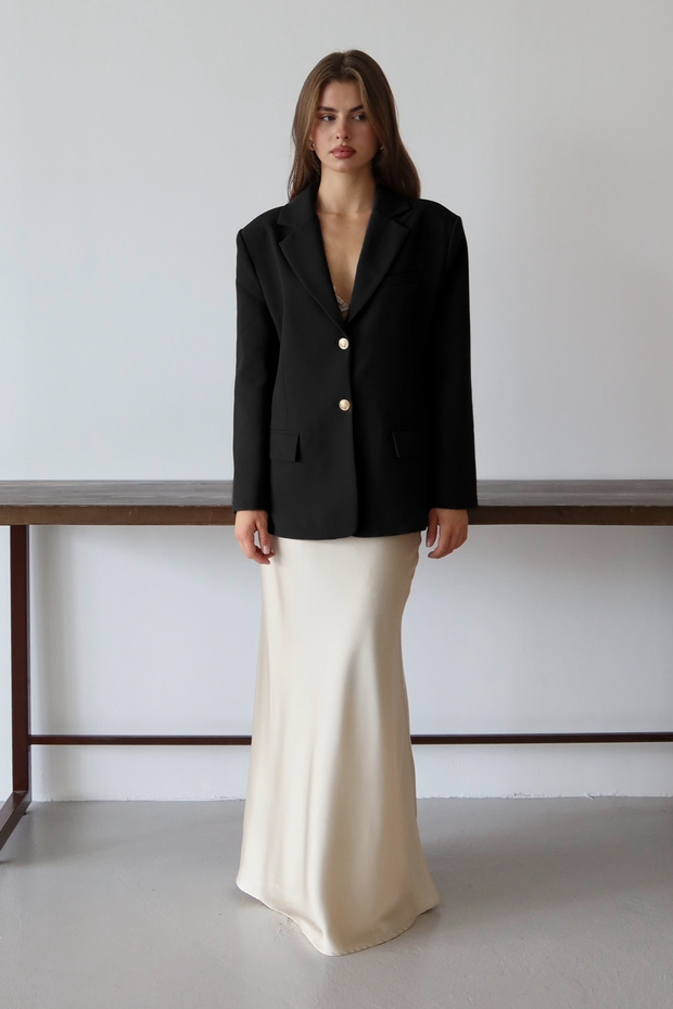 Siyah Normal/Regular Kalıp Dokuma Blazer Ceket TWOAW26BC00040 - 7
