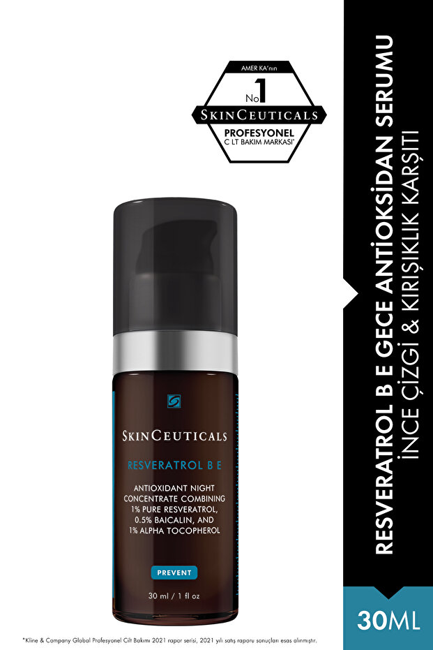 Resveratol B E İnce Çizgi ve Kırışıklık Karşıtı Gece Antioksidan Serumu 30ml - 1