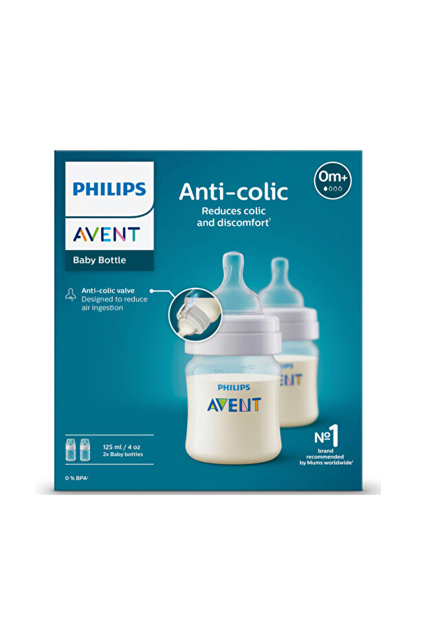 2 db hasfájást csökkentő cumisüveg Philips Avent SCY100/02, 125 ml, +0 hónapos kortól, 2 db, BPA-mentes (fehér/átlátszó) - 10