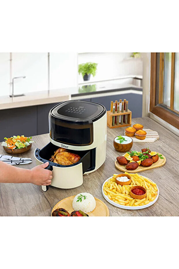 ZLN9984 légkeveréses fritőz, 1500 W, 5 literes űrtartalom, maximális hőmérséklet 200 fok, krémszínű - 4