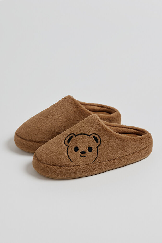 Dámské hnědé chlupaté domácí pantofle Teddy Bear BYNDAY01 - 4