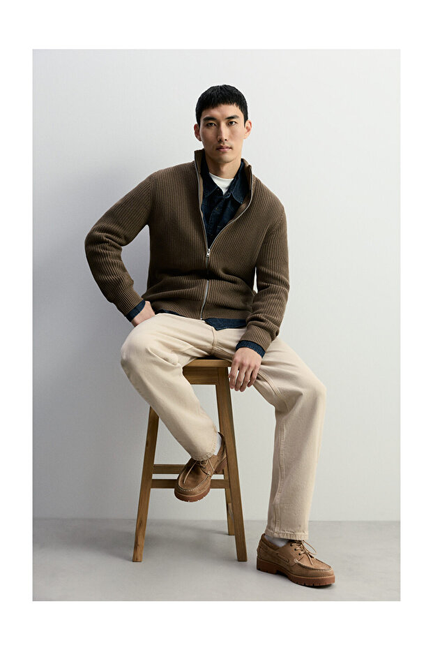 Man Knit Zip-Up Jacket - 5