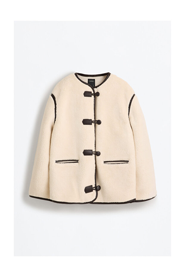 Jachetă de damă din shearling artificial - 10