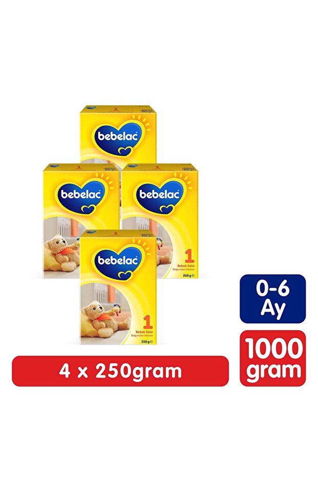 Bebelac 1 Bebek Sütü 0-6 Ay 250 Gr x4 Adet (1000 Gr)