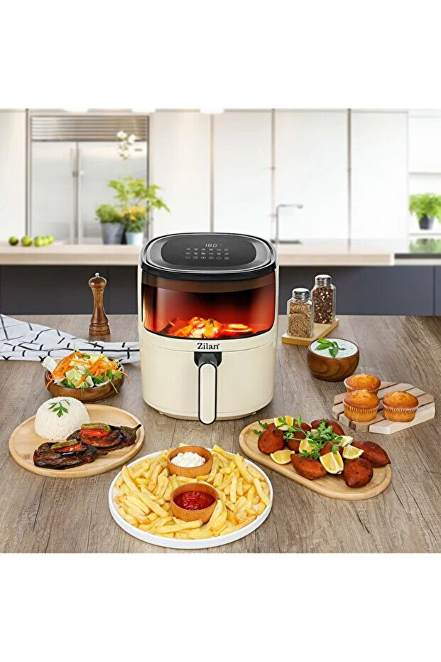 ZLN9984 légkeveréses fritőz, 1500 W, 5 literes űrtartalom, maximális hőmérséklet 200 fok, krémszínű - 6