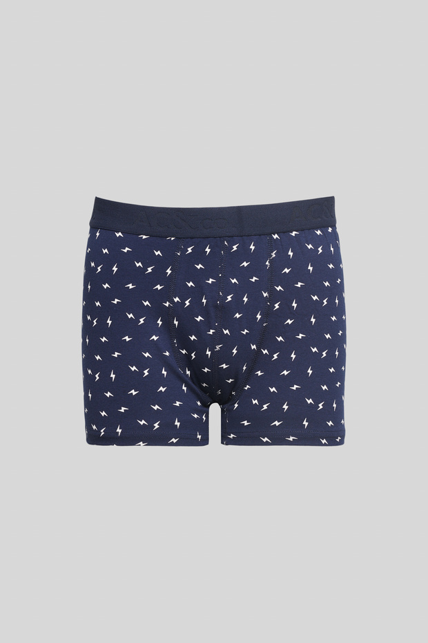 Erkek Premium Pamuklu Lacivert 3'lü Esnek Boxer Paketi (Damat Bohçası) Çeyiz Seti - 5