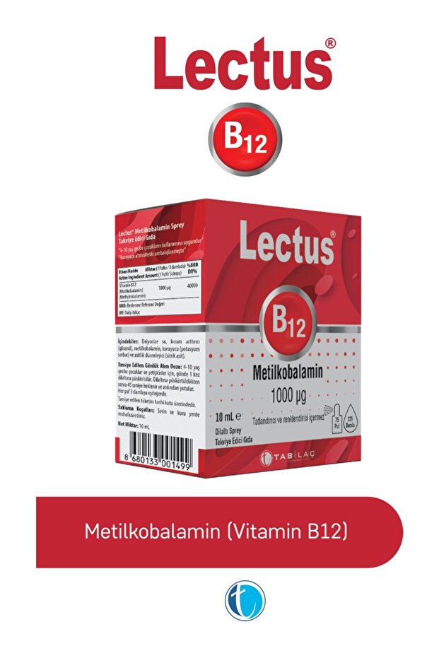 Lectus B12 Metilkobalamin Sprey 10 ml - 2