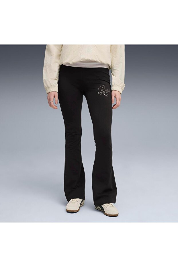 ESSENTIALS SCRIPT Flared Leggings Kadın Tayt - 1