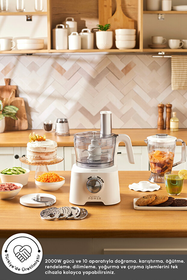 Mastermaid Power Multifunctional 10 in 1 Mutfak Robotu Matte White 2000W - 3