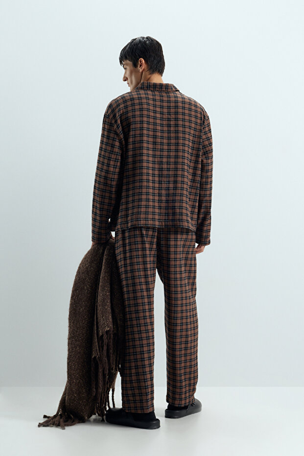 Męskie | Piżama flanelowa w kratę - 2