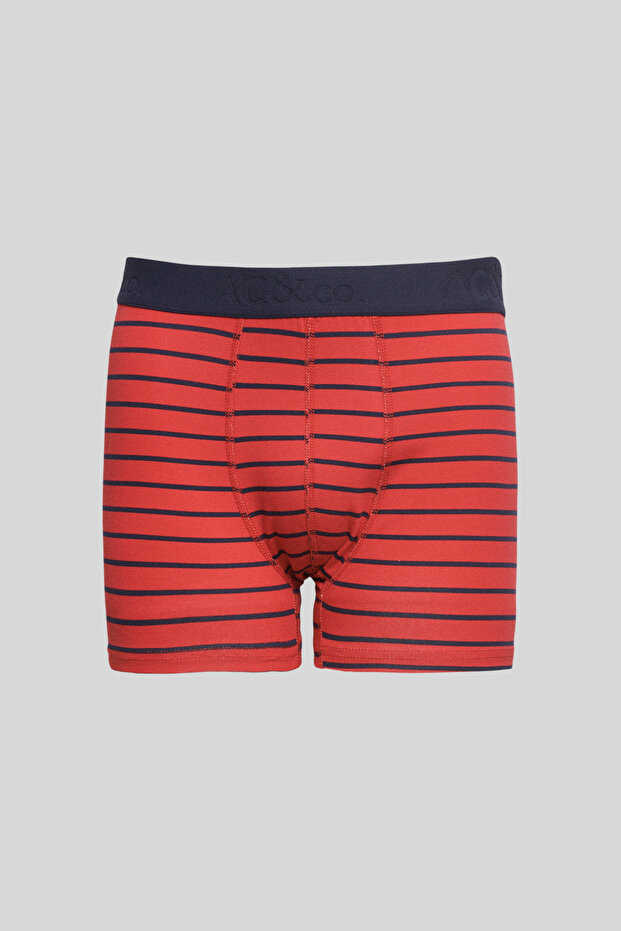 Erkek Premium Pamuklu Lacivert-kırmızı 3'lü Esnek Boxer Paketi (Damat Bohçası) Çeyiz Seti - 3