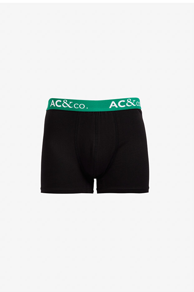 Erkek Premium Pamuklu Siyah-yeşil Desenli Esnek 3'lü Boxer Paketi (Damat Bohçası) Çeyiz Seti - 5