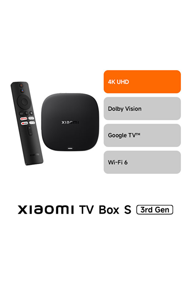 Xiaomi 4k Android Tv Box S Medya Oynatıcı (3. NESİL) (Xiaomi Türkiye Garantili)