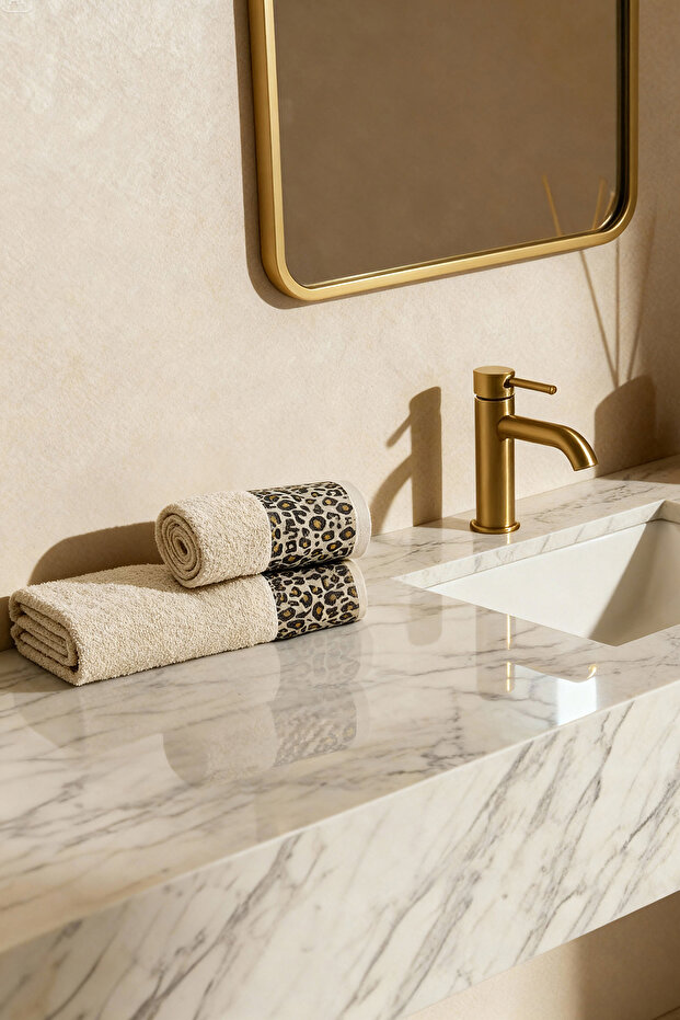 2'li Leopar Baskılı Yüz&Banyo Havlu Seti TPHAW26HVL00005 - 1