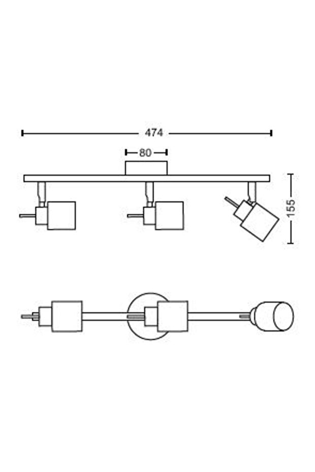 Essentials Meranti Tavan/Duvar Spot Lamba 3x - 3