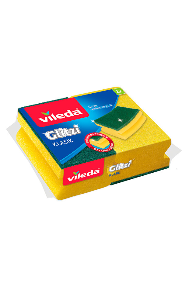 2 Li Yeşil Klasik Oluklu Sünger - 1