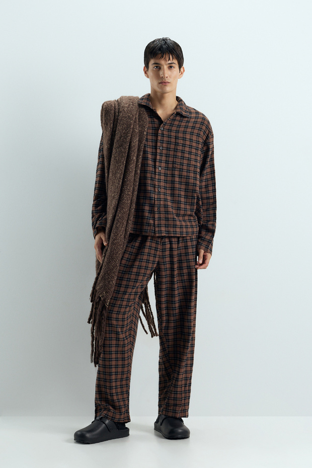 Męskie | Piżama flanelowa w kratę - 1