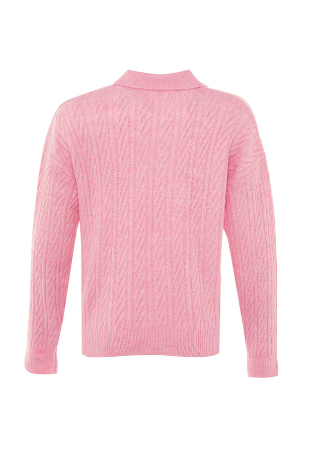 Pembe Geniş Kalıp Yumuşak Dokulu Triko Kazak TWOAW21KZ2635 - 8