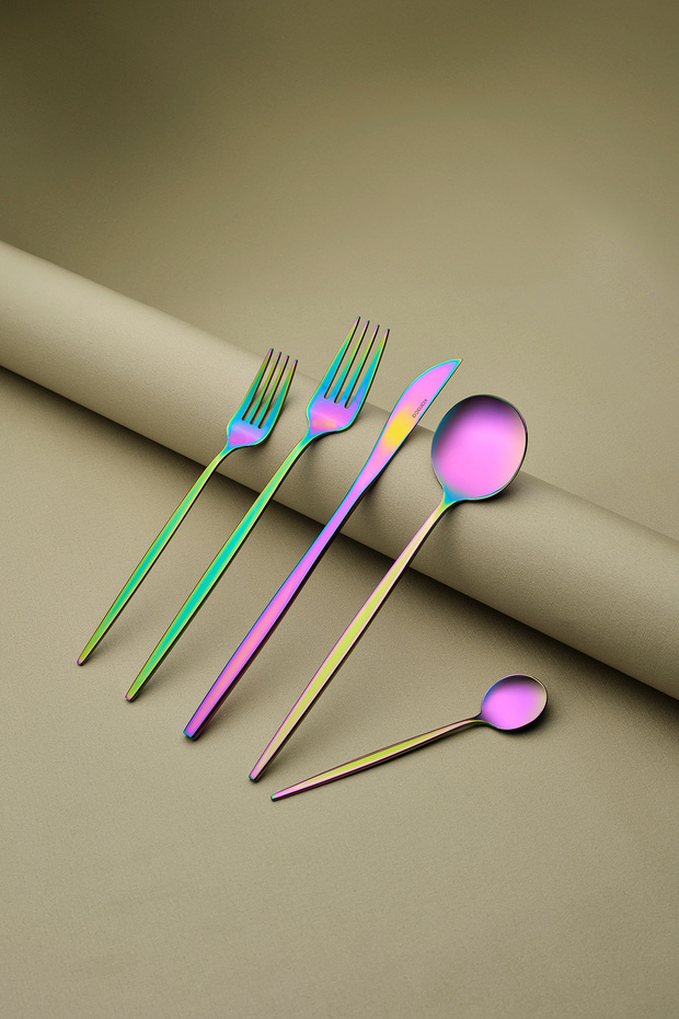 طقم شوك وملاعق وسكاكين أوريون رينبو، 35 قطعة، يكفي لسبعة أشخاص