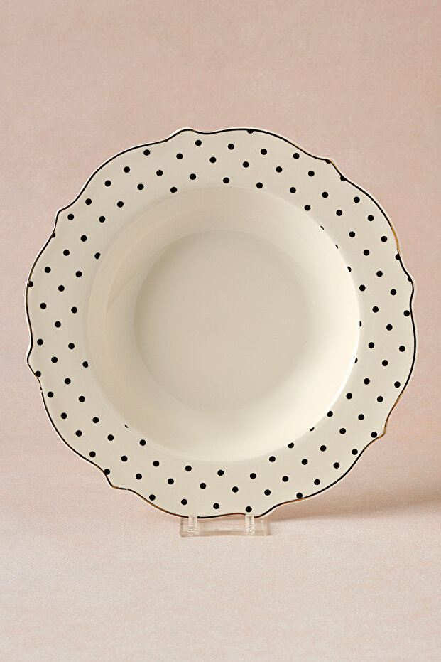 New Romantic Polka Dot Pit Plate 24 cm Black