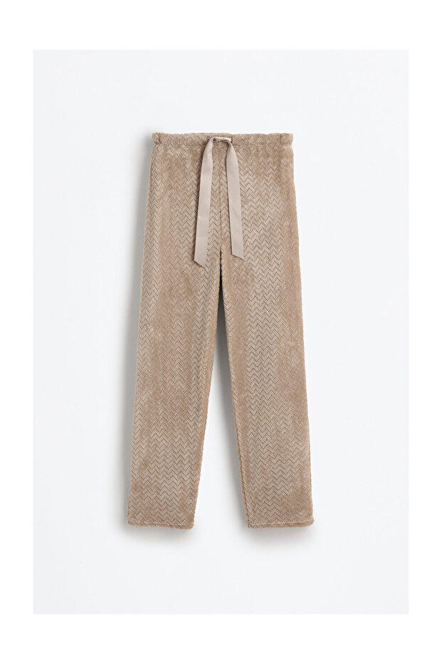 Női puha, halszálka mintás, bolyhos pizsama szett - 8