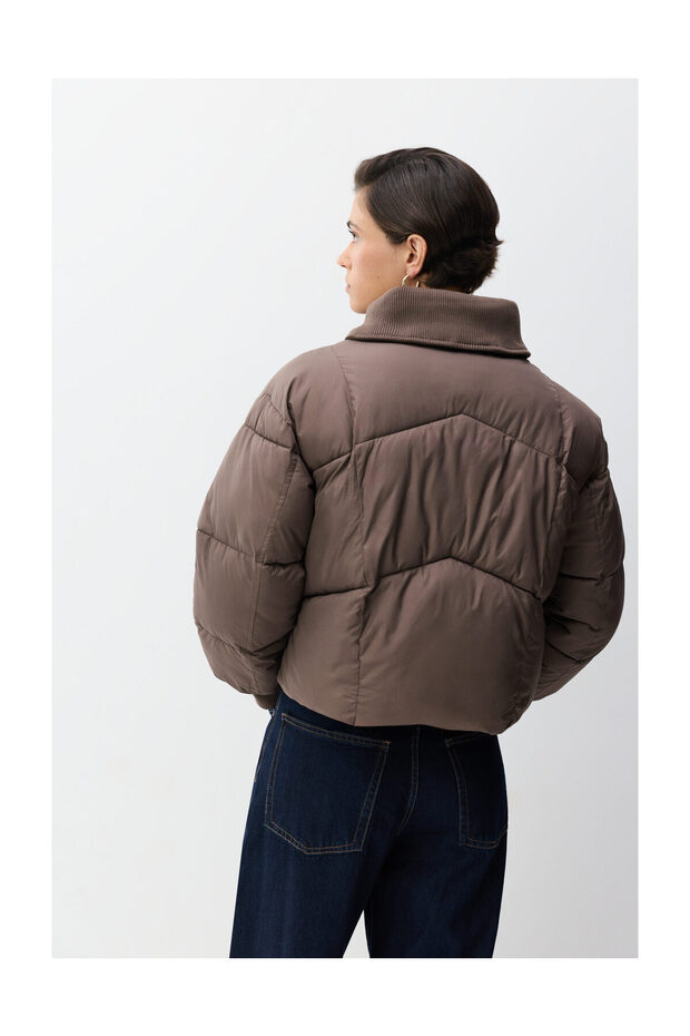 Kobiety Kurtka z dzianinowym kołnierzem - 4