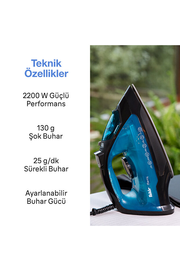 Mercy Seramik Taban Buharlı Ütü Mavi - 3