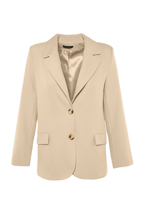 Vizon Regular Astarlı Dokuma Blazer Ceket TWOAW23BC00132 - 8