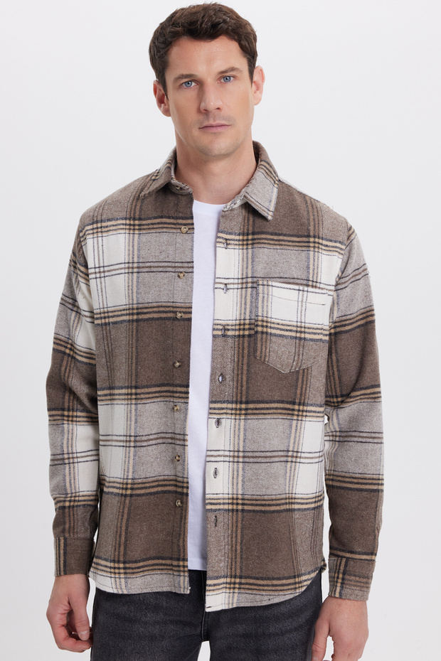 Men's Regular Fit Comfortable Cut Winter Plaid Lumberjack Shirt