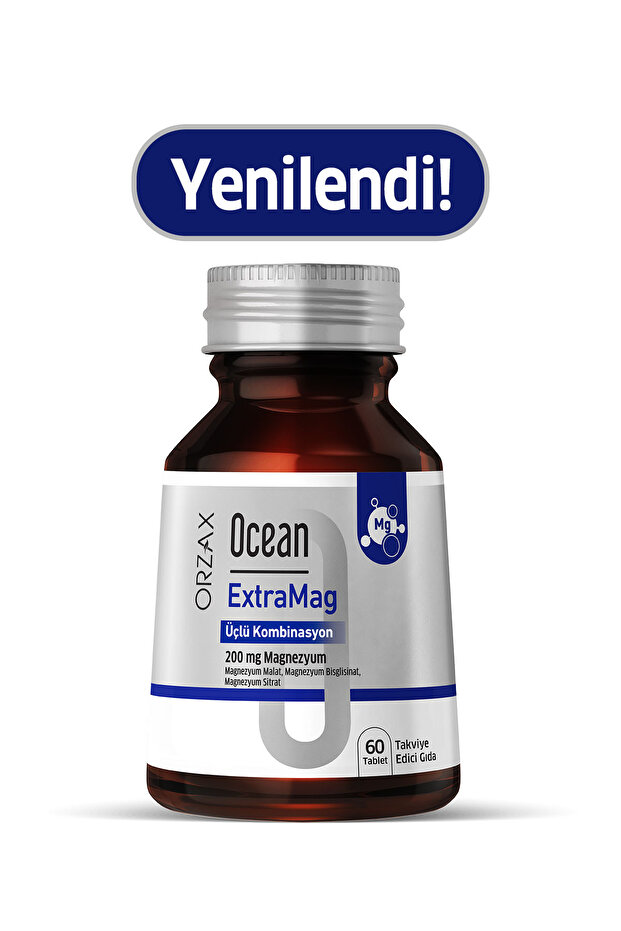 ExtraMag Üçlü Kombinasyon Magnezyum 200 mg Takviye Edici Gıda 60 Tablet - 1
