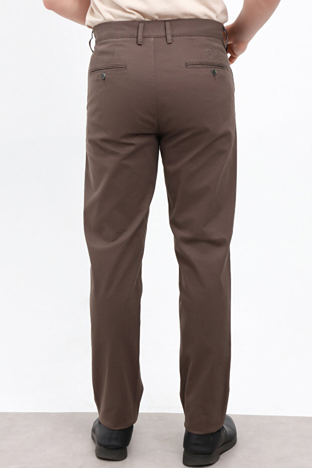 Kahverengi Erkek Dokulu Regular Chino Pantolon TMNAW26PL00029 - 4
