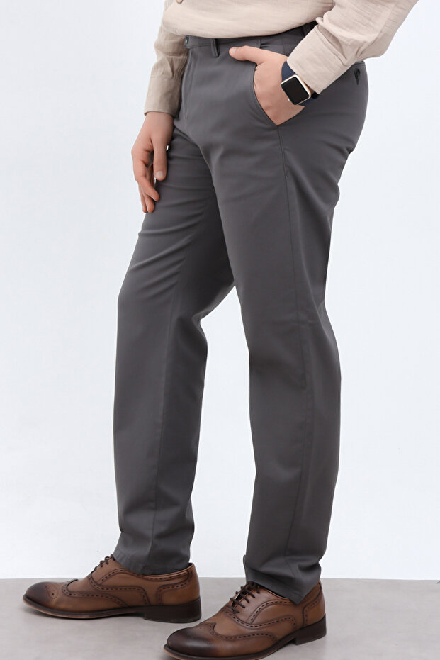 Gri Erkek Gabardin Dokulu Kumaş Pantolon TMNAW26PL00026 - 8