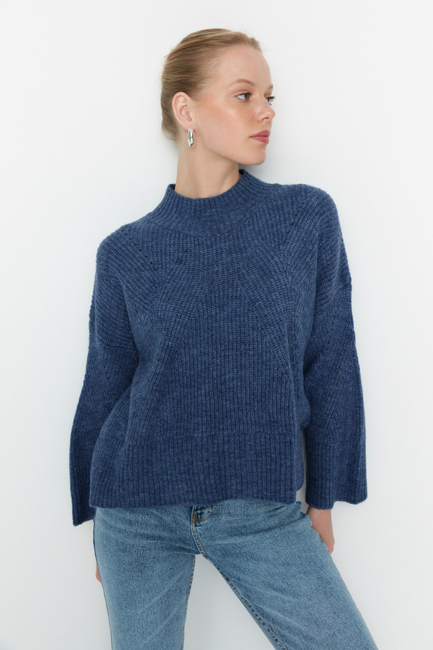Indigo Yumuşak Dokulu Basic Triko Kazak TWOAW22KZ0474 - 3
