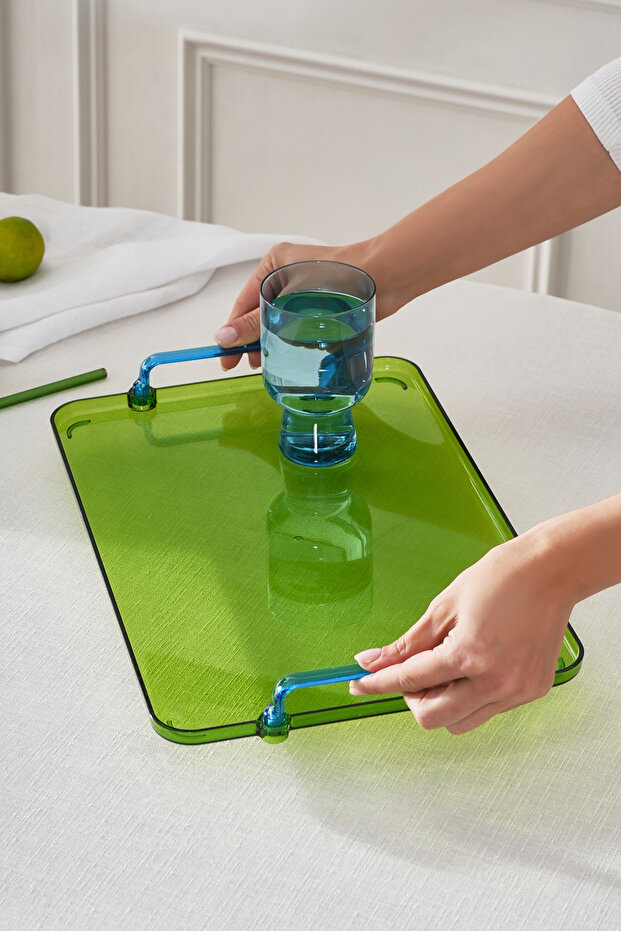 صينية كلارو ميلامين مستطيلة خضراء 30 سم - 2