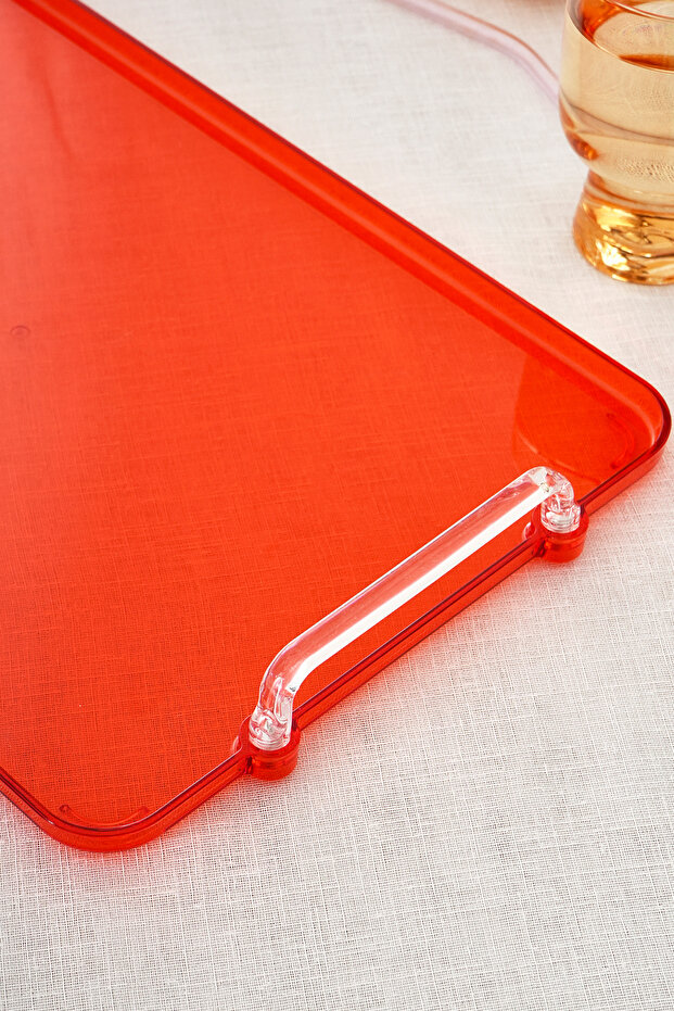 Claro Melamine Rectangular Tray Orange 30 cm - 3