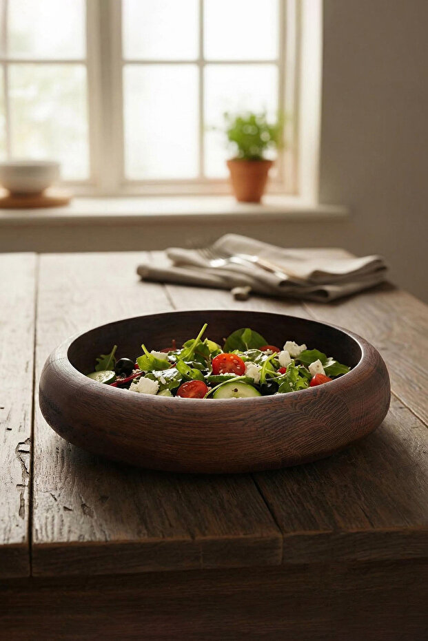 Ahşap  Salata Kasesi 24 cm TPHAW26TBK00076 - 1