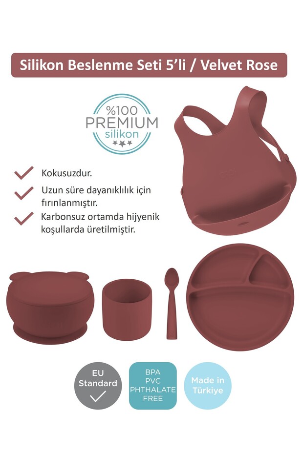 5 Parça Bordo Silikon Set - 1