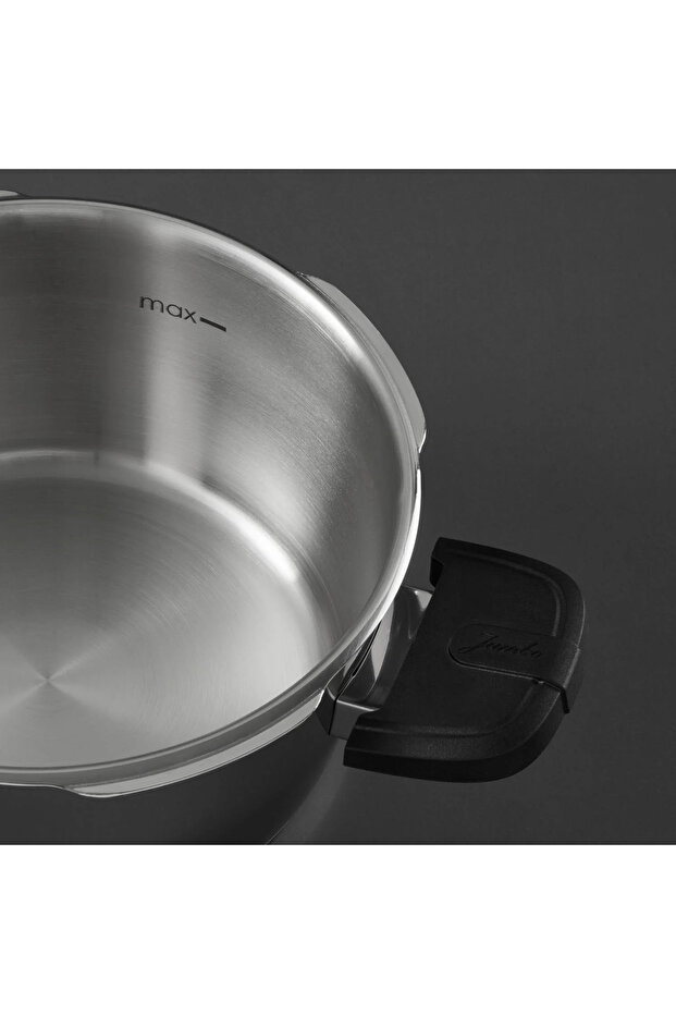 Procook 6 Litre Siyah Açık Gri Paslanmaz Çelik Düdüklü Tencere - 16