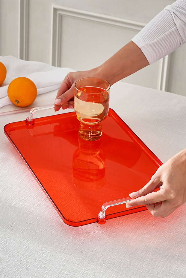 Claro Melamine Rectangular Tray Orange 30 cm - 2