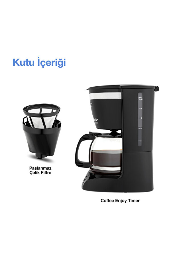 Coffee Enjoy Timer Filter Coffee Maker - Black - 7
