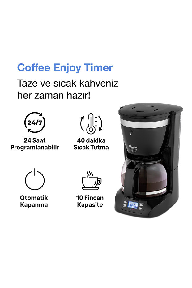 Coffee Enjoy Timer Filter Coffee Maker - Black - 2