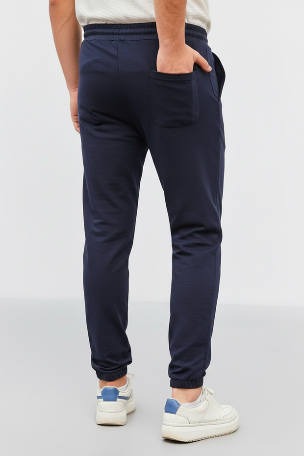 Lacivert Regular Fit Baskılı Biyeli Lastik Paça Eşofman Altı TMNSS22EA0121 - 5