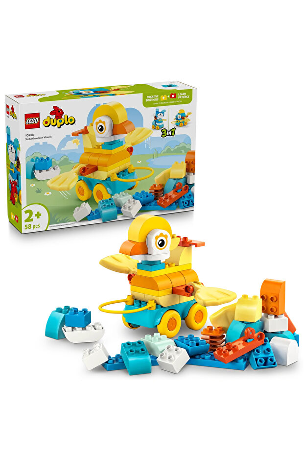 ® DUPLO® Kasabası 3’ü 1 Arada Tekerlekli Hayvanlar 10448 - 2+ Eğitici Oyuncak Yapım Seti (58P) - 1
