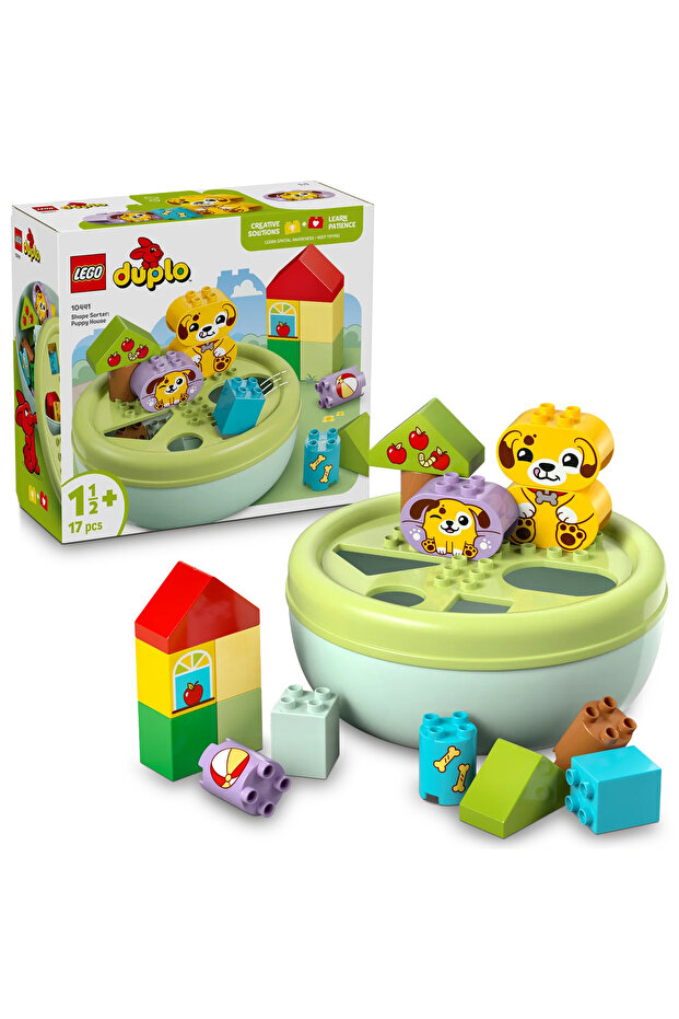 ® DUPLO® İlk Şekil Ayırıcı: Köpek Evi 10441 - 1½+ Çocuklar için Eğitici Oyuncak Yapım Seti (17P) - 1