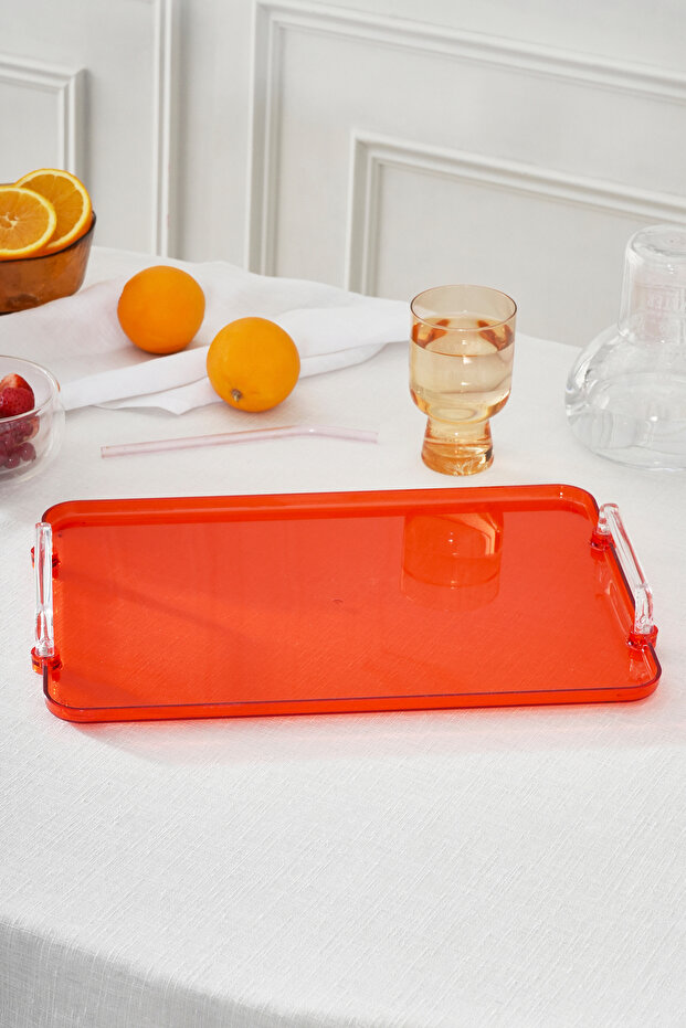 Claro Melamine Rectangular Tray Orange 30 cm - 1