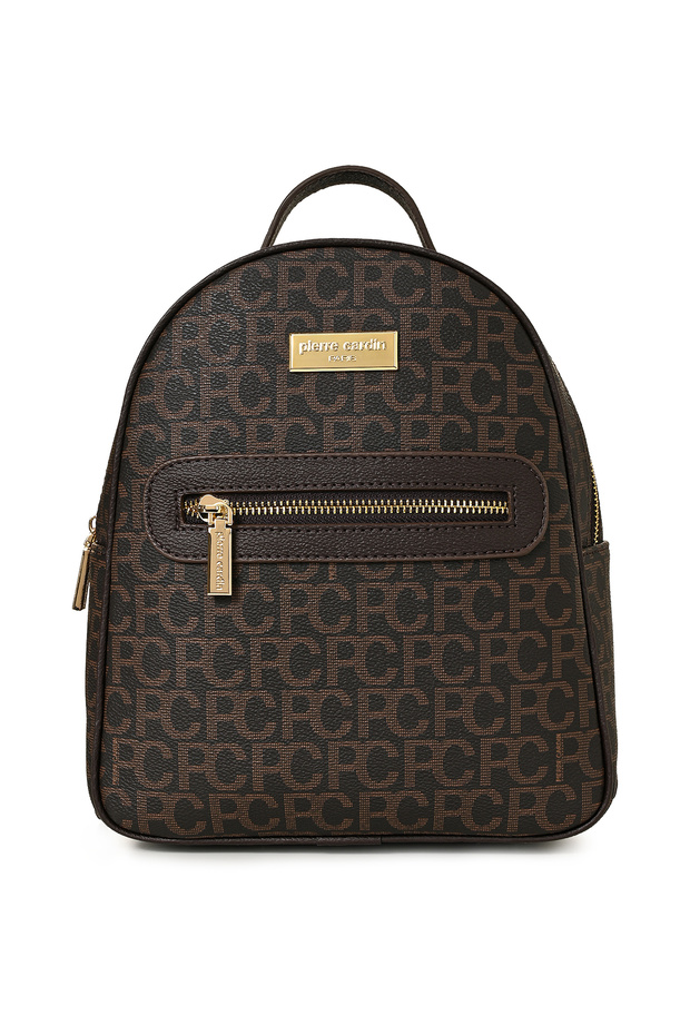 Brown Large Alphabet Women's Backpack 05Po22Y1541