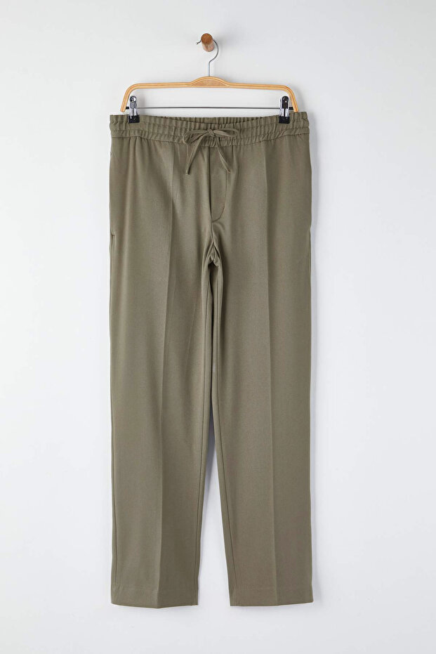 Açık Haki Dokulu Rahat Erkek Pantolon TMNAW26PL00010 - 5